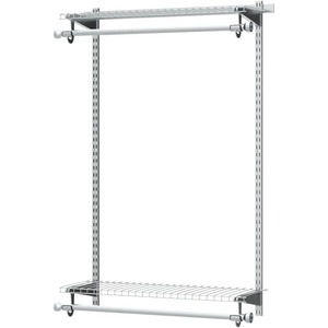 Rubbermaid Configurations Closet Shelves & Hanging Kit (2) 26″ Shelves Titanium Custom Pantry Organizer and Storage/Clothes Rack for Home/Laundry/Bathroom/Mudroom/Pantry/Linen Closet