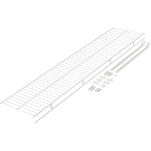 Rubbermaid Direct Wall Mount Closet Shelf, 6 Ft. Wide, Mounting Hardware Kit Included, White, Wire Shelving Organizer System for Home/Laundry/Bathroom/Mudroom/Pantry/Linen Closet(4′ Length)