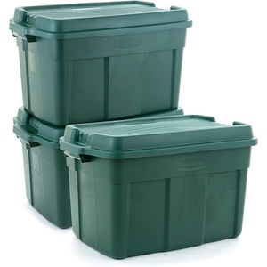 Rubbermaid ECOSense Storage Containers with Lids, 54 Gal Pack of 2, Durable and Reusable Stackable Storage Bins for Garage or Home Organization, Made From Recycled Materials(37 Gal (Pack of 3))