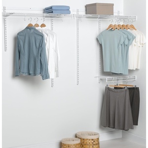 Rubbermaid FastTrack Multi-Purpose Closet Shelving Kit, White, Adjustable, Pantry Storage/Organization for your Clothes/Shoes/Food/Cleaning Supplies(4-8 Feet)