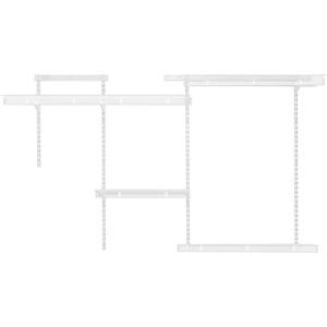 Rubbermaid FastTrack Multi-Purpose Closet Shelving Kit, White, Adjustable, Pantry Storage/Organization for your Clothes/Shoes/Food/Cleaning Supplies(5-7 Feet)