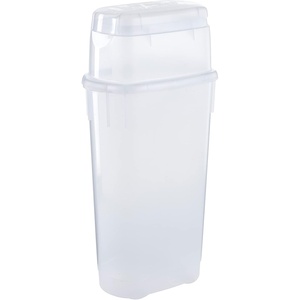 Rubbermaid Wrap N’ Craft Plastic Wrapping Paper Organizer Storage Container with Top Ornament Storage Compartment for 20 Standard 30 Inch Rolls, Clear